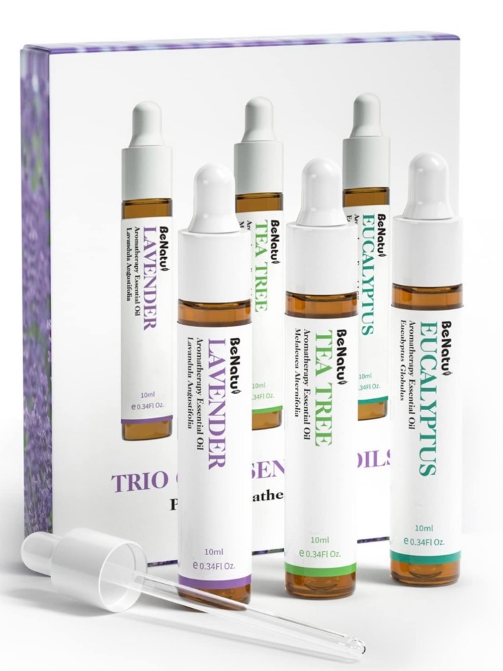 Benatu Essential 0.34 Fl Oz Pack of 3‎ Purple-eucalyptus/Lavender/Tea Tree